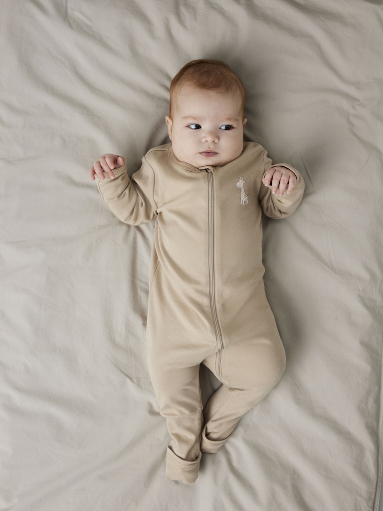 2-pack Pyjamas Giraff Dragkedja Vit/Beige