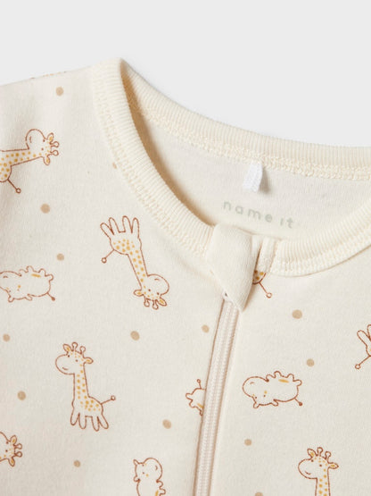 2-pack Pyjamas Giraff Dragkedja Vit/Beige