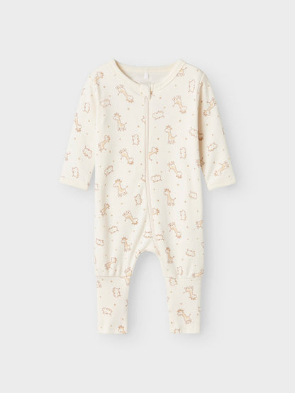 2-pack Pyjamas Giraff Dragkedja Vit/Beige