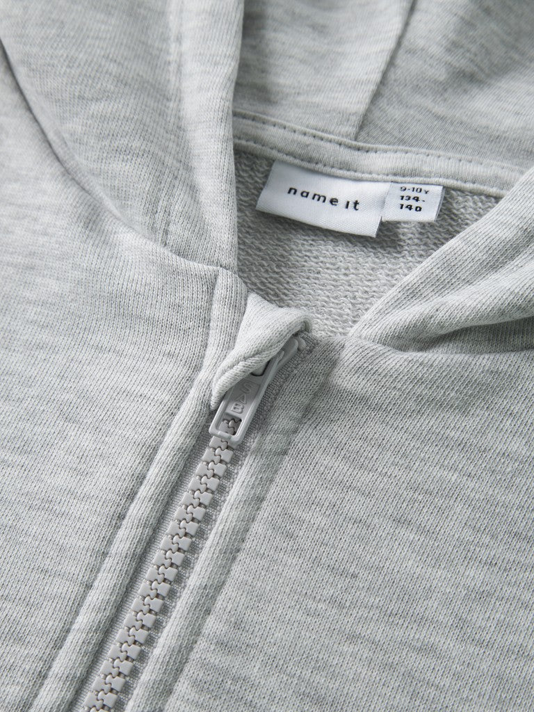 Hoodie Mille Sweat Dragkedja Enfärgad Grå