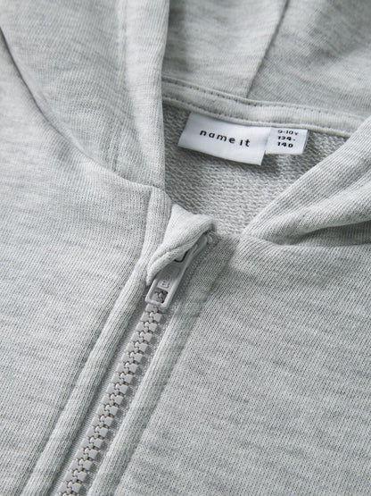 Hoodie Mille Sweat Dragkedja Enfärgad Grå