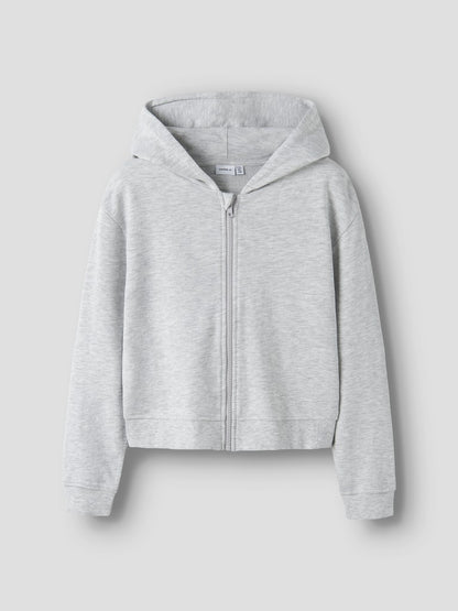 Hoodie Mille Sweat Dragkedja Enfärgad Grå