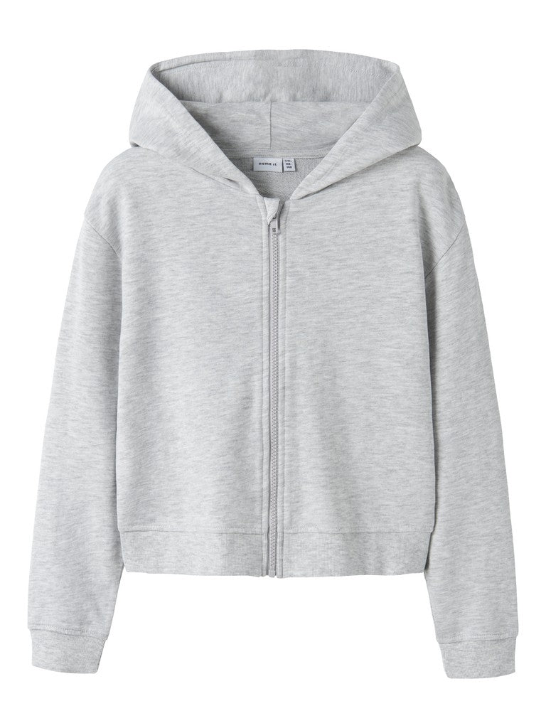 Hoodie Mille Sweat Dragkedja Enfärgad Grå