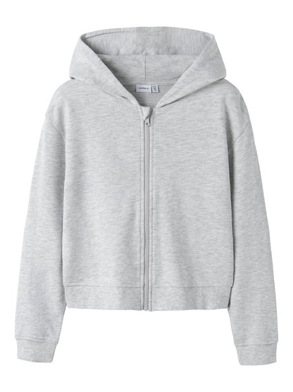 Hoodie Mille Sweat Dragkedja Enfärgad Grå