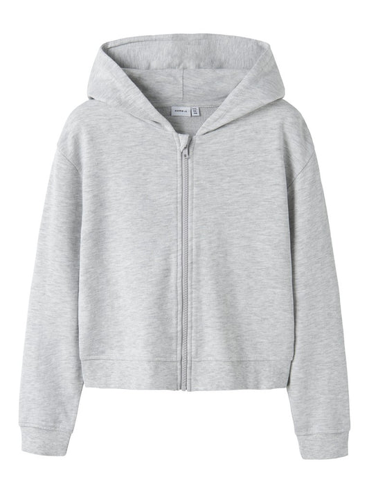 Hoodie Mille Sweat Dragkedja Enfärgad Grå