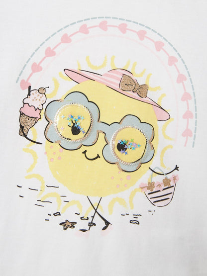 T-shirt Jola Kortärmad Glass Vit