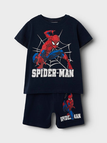 Shorts-set/Pyjamas Spiderman Kortärmad Blå