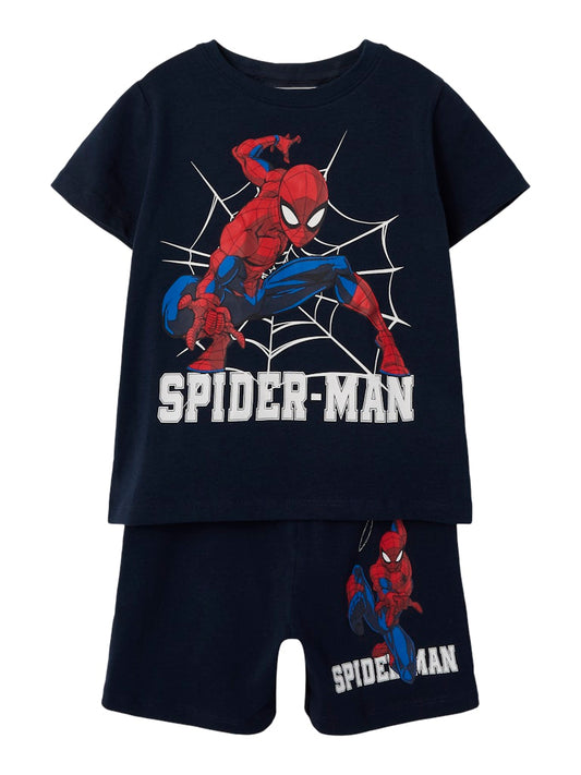 Shorts-set/Pyjamas Spiderman Kortärmad Blå