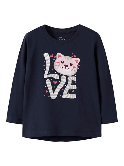 Långärmad Topp Vix Katt Blå