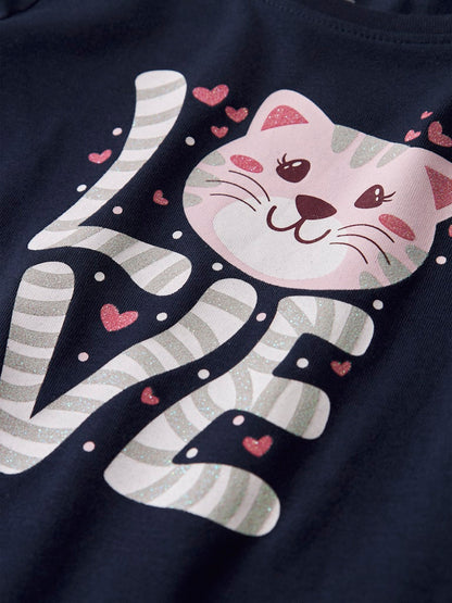 Långärmad Topp Vix Katt Blå