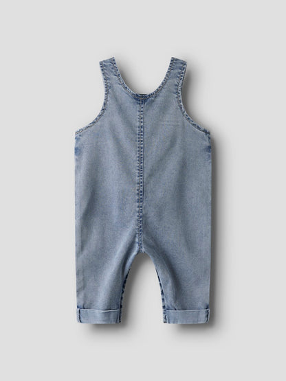Supermjuk Hängselbyxa Denim Medium Blå