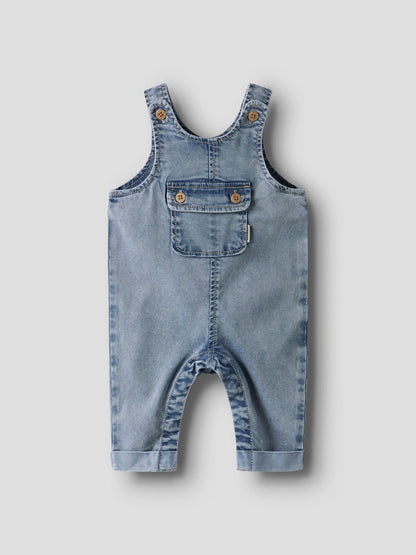 Supermjuk Hängselbyxa Denim Medium Blå