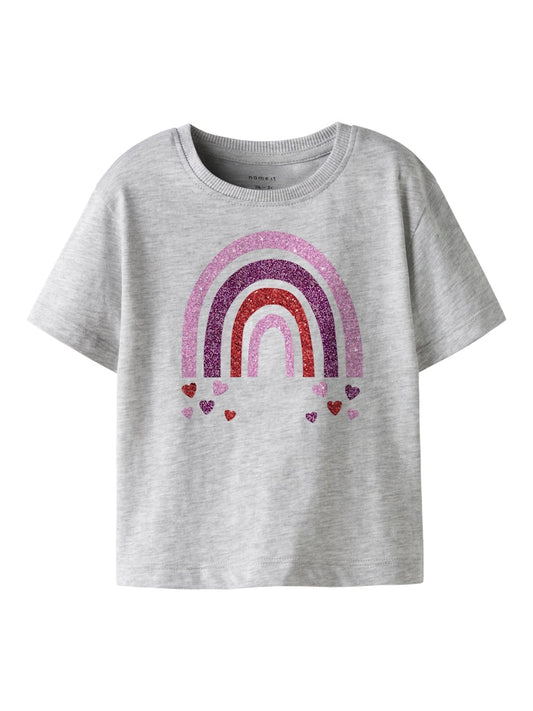 T-shirt Kortärmad Regnbåge Belina Grå
