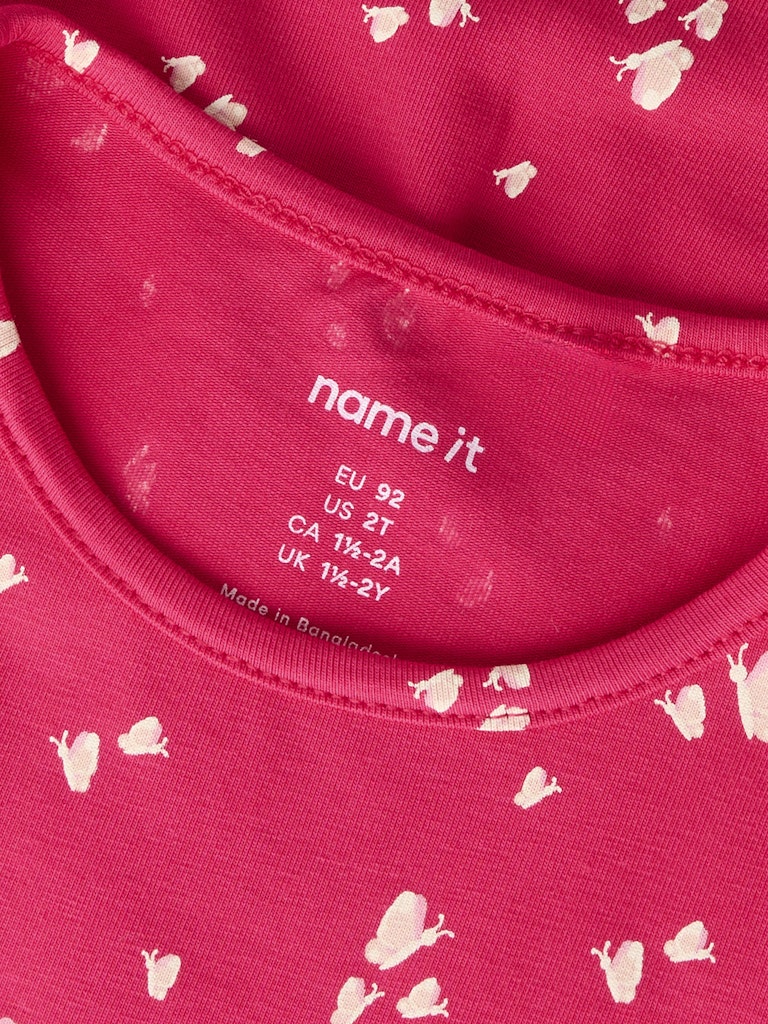 Klänning Kortärmad Filla Fjärilar Rosa