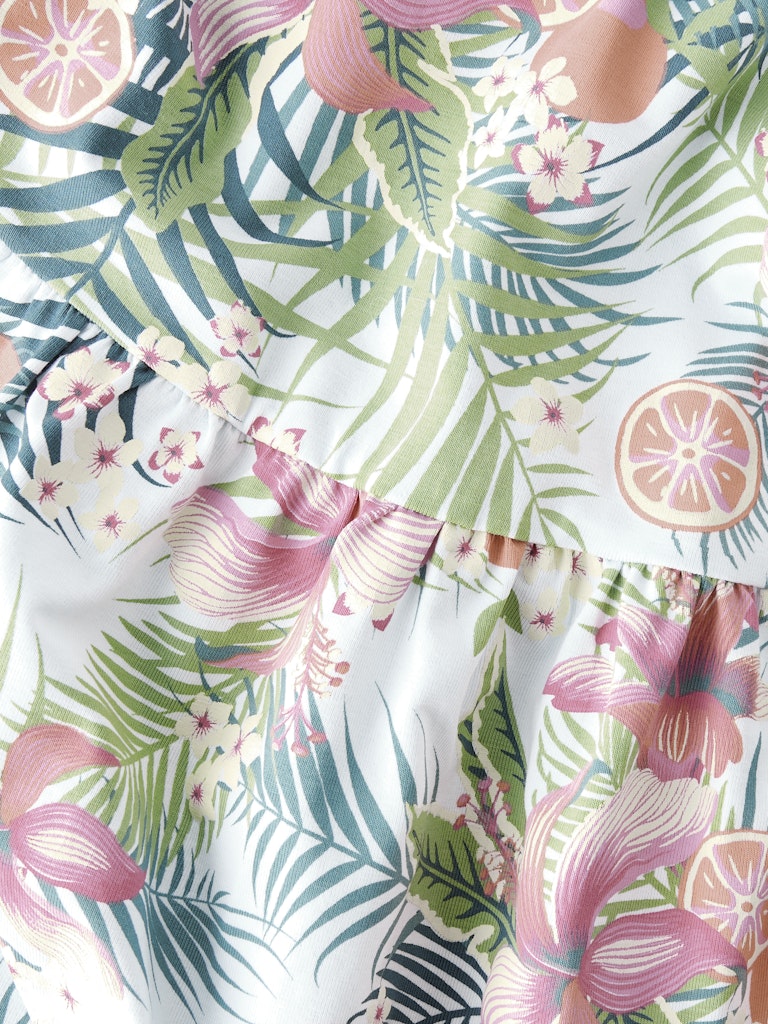Klänning Kortärmad Junni Mönstrad Tropical Ljusblå