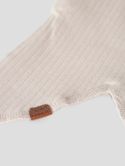 Balaclava Mex Ribbad Enfärgad Beige