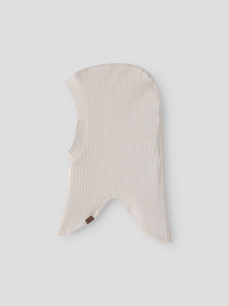 Balaclava Mex Ribbad Enfärgad Beige