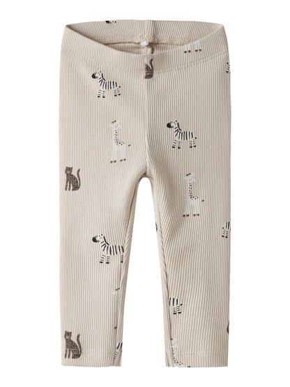 Leggings Ribbade Safaridjur Tolla Beige