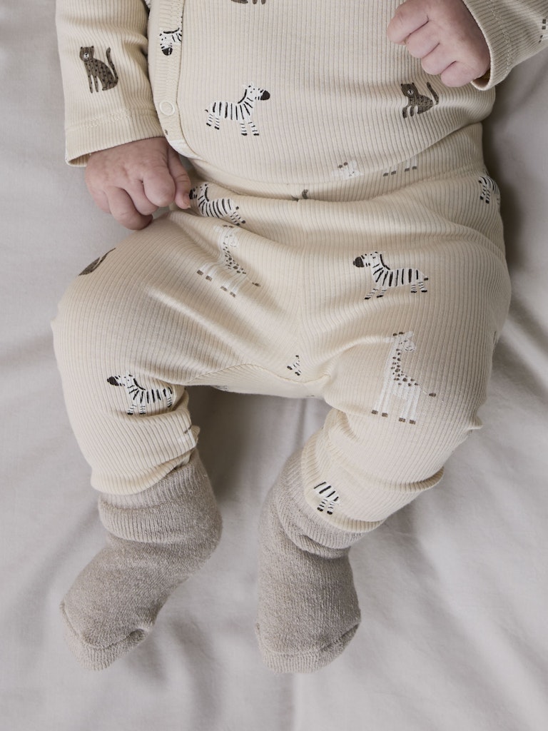 Leggings Ribbade Safaridjur Tolla Beige