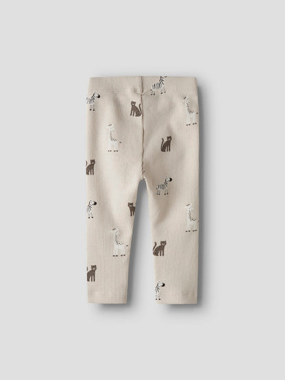 Leggings Ribbade Safaridjur Tolla Beige