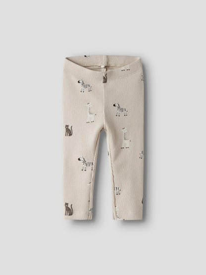 Leggings Ribbade Safaridjur Tolla Beige