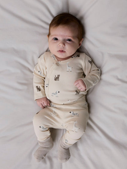 Omlottbody Ribbad Safaridjur Tolla Beige