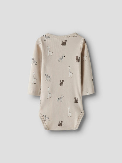 Omlottbody Ribbad Safaridjur Tolla Beige