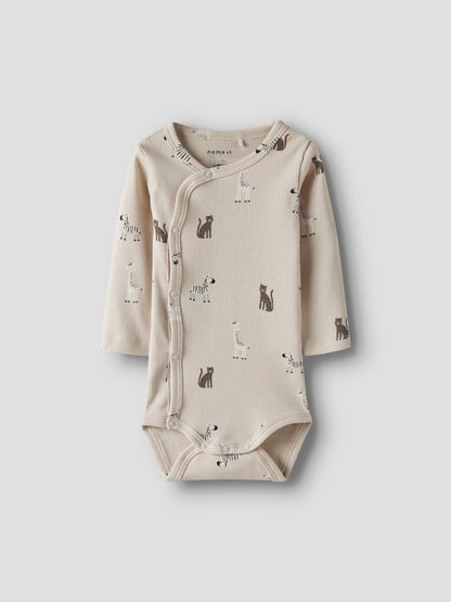 Omlottbody Ribbad Safaridjur Tolla Beige