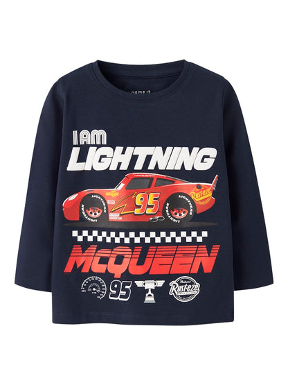 Topp Långärmad Blixten McQueen Draco Blå