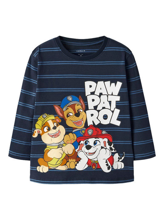 Topp Långärmad Paw Patrol Randig Joshue Marinblå