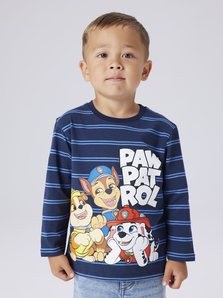 Topp Långärmad Paw Patrol Randig Joshue Marinblå