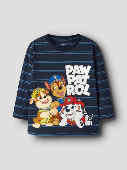 Topp Långärmad Paw Patrol Randig Joshue Marinblå
