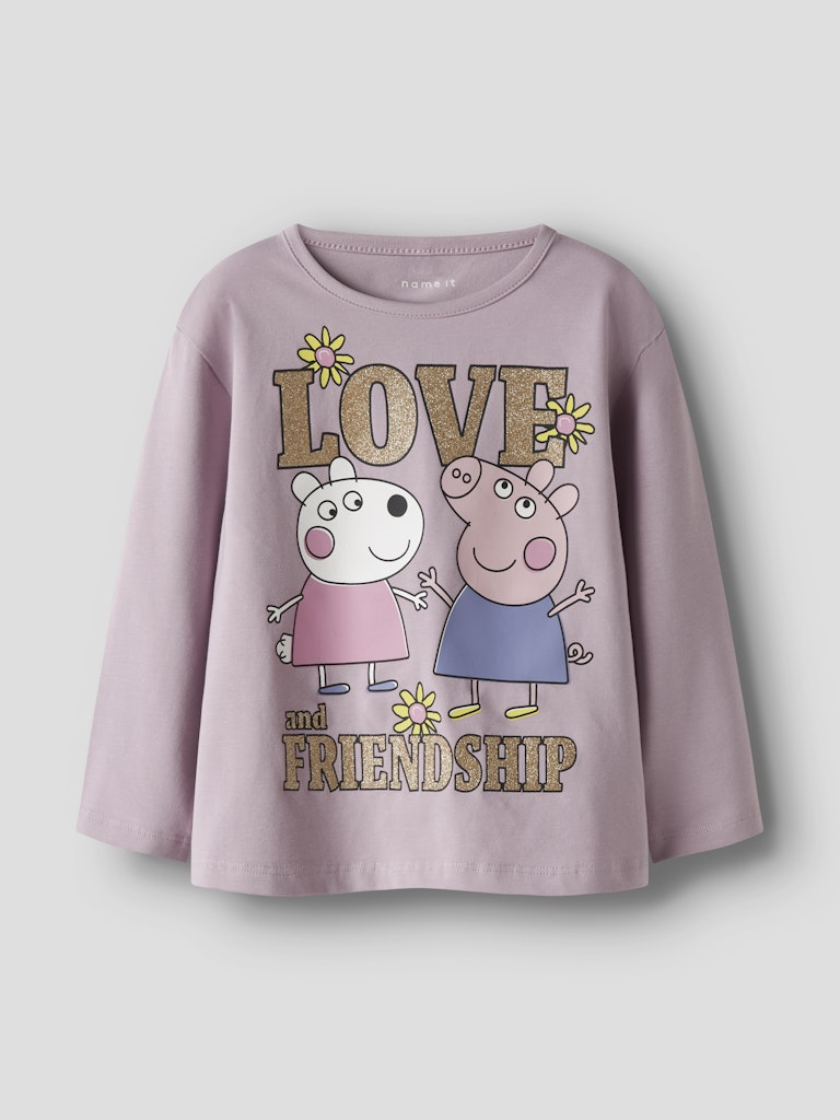 Långärmad Topp Greta Gris Glitter Dada Rosa