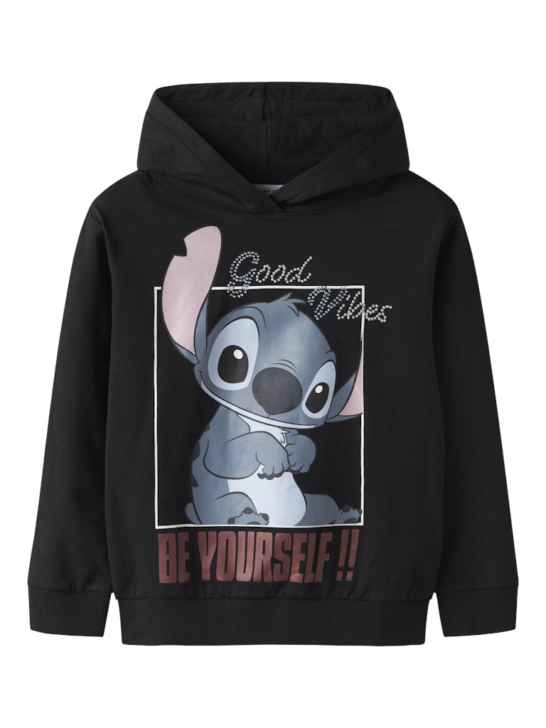 Hoodie Stitch Glitter Dys Svart