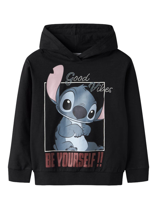 Hoodie Stitch Glitter Dys Svart