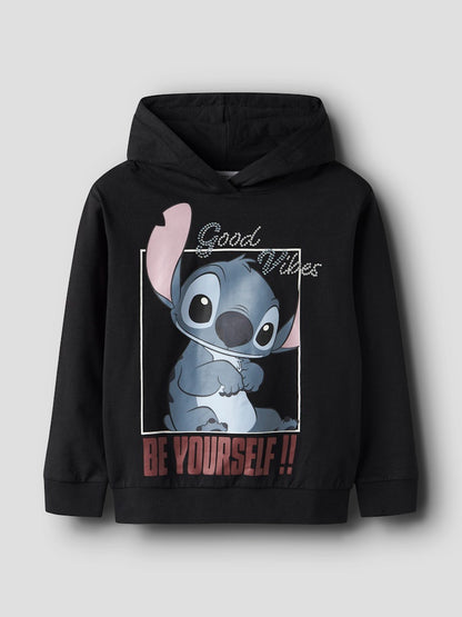 Hoodie Stitch Glitter Dys Svart