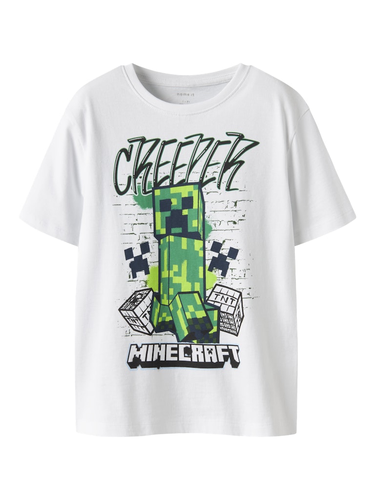 T-shirt Minecraft Di Kortärmad Vit