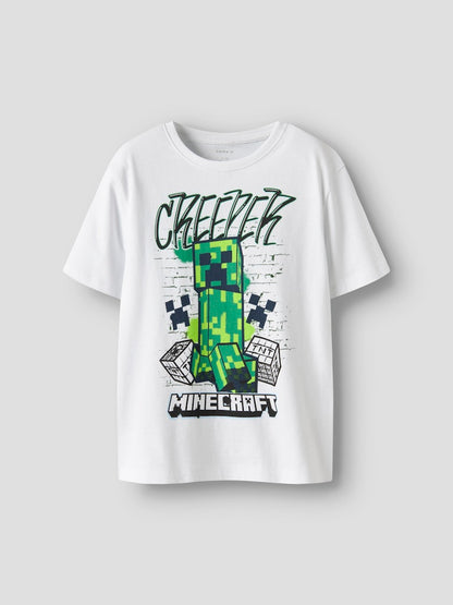 T-shirt Minecraft Di Kortärmad Vit