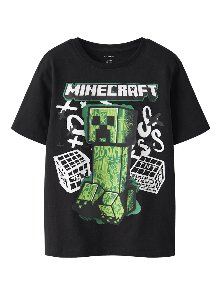 T-shirt Minecraft Di Kortärmad Svart