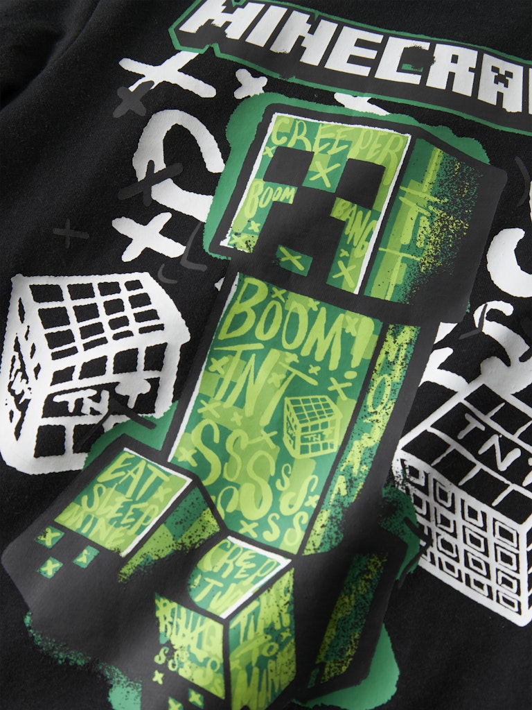 T-shirt Minecraft Di Kortärmad Svart