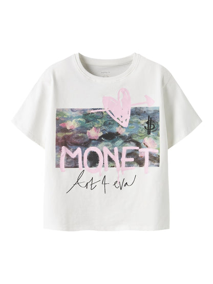 Kortärmad Topp Monet Dydissi Vit