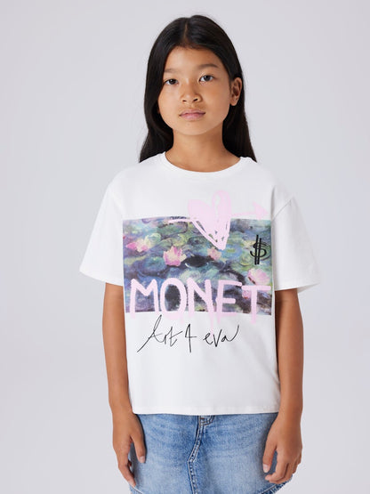 Kortärmad Topp Monet Dydissi Vit