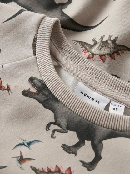 Sweattröja Dinosaurier Bertil Beige