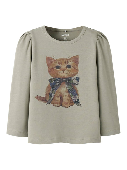 Långärmad Topp Boloras Katt Grön