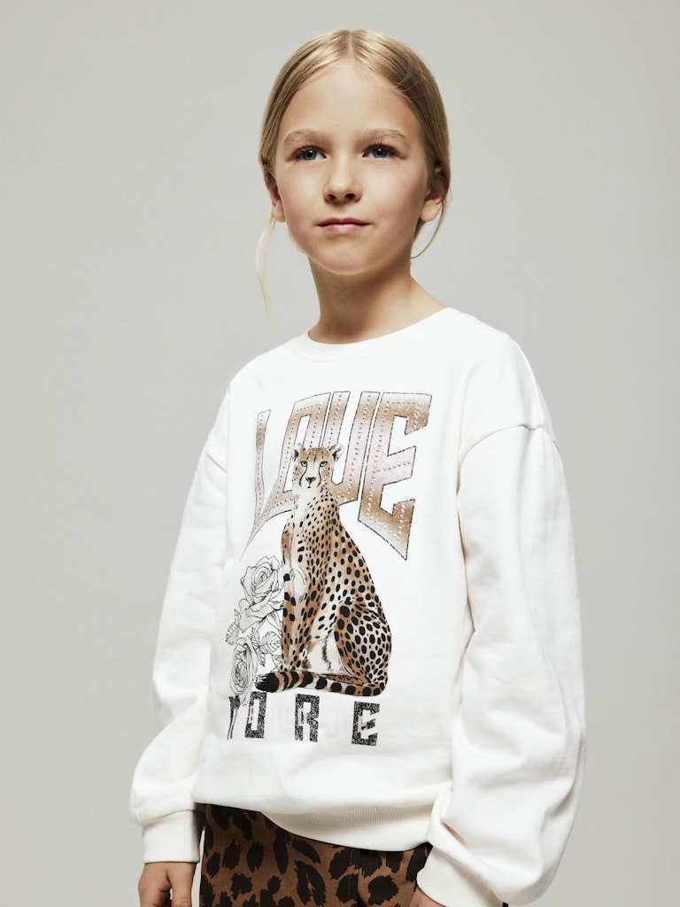 Sweattröja Leopard Glitter Beo Beige