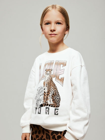 Sweattröja Leopard Glitter Beo Beige