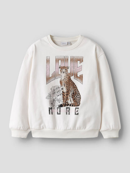 Sweattröja Leopard Glitter Beo Beige