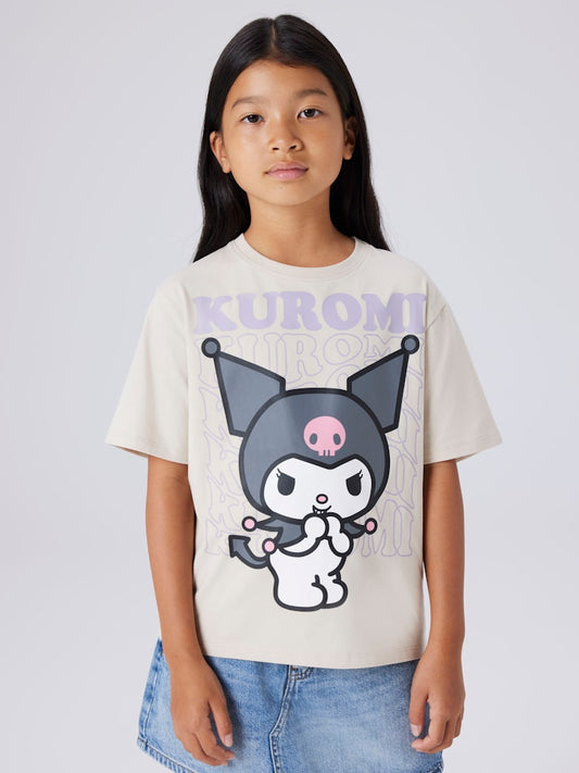 Topp Kuromi Hello Kitty Kortärmad Dykra Beige
