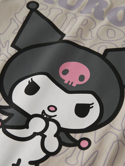 Topp Kuromi Hello Kitty Kortärmad Dykra Beige