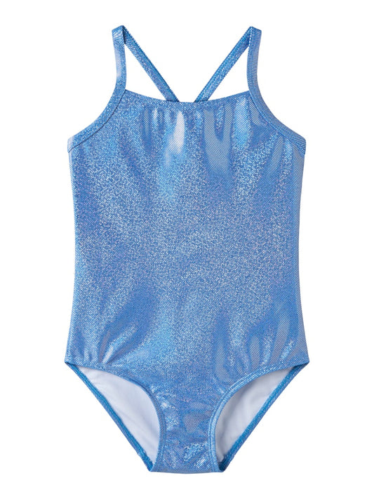 Baddräkt Zola Glittrig Enfärgad Blå